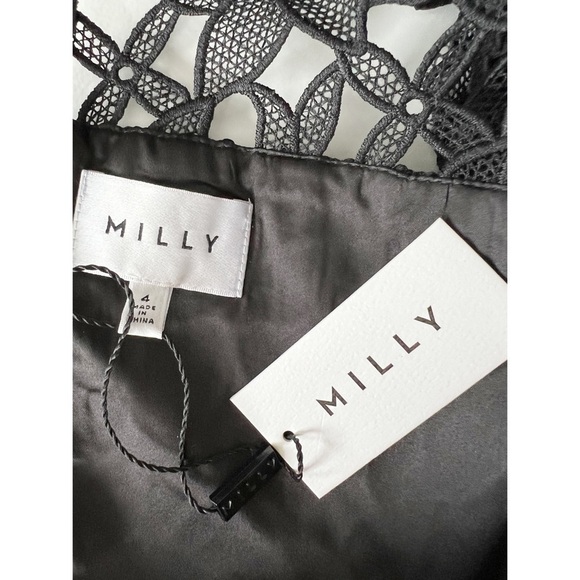 Nwt Milly Leila Floral Lace Illusion Dress Size 4 - Picture 5 of 10